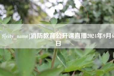 那曲消防教育公开课直播2024年9月6日
