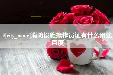 那曲消防设施操作员证有什么用途百度