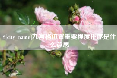 那曲九宫格位置重要程度排序是什么意思