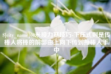 那曲60米接力赛技巧-下压式则是传棒人将棒的前部由上向下传到接棒人手中