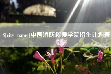 那曲中国消防救援学院招生计划表